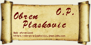 Obren Plasković vizit kartica